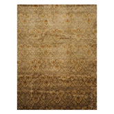 9x12 Taupe, Brown, Gold Color Hand Knotted Tibetan Wool Transitional Oriental Rug