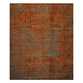 8x10 Teal, Orange, Color Hand Knotted Sherpa Wool Modern & Contemporary Oriental Rug