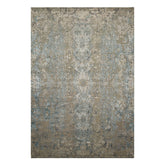 6x9 Moss, Aqua, Beige Color Hand Knotted Sherpa Bamboo Silk & Wool Modern Oriental Rug