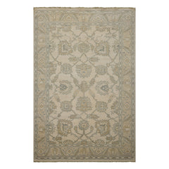 6x9 Beige, Slate, Brown Color Hand Knotted Oushak Wool Traditional Oriental Rug