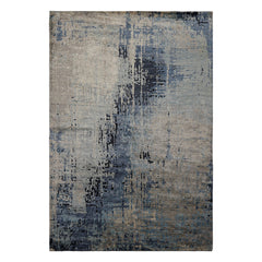 6x9 Taupe, Gray, Blue Color Hand Knotted Sherpa Bamboo Silk Modern Oriental Rug