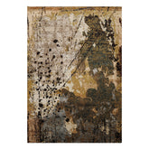 6x9 Brown, Gold, Blue Color Hand Knotted Sherpa Bamboo Silk & Wool Modern Oriental Rug