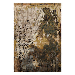 6x9 Brown, Gold, Blue Color Hand Knotted Sherpa Bamboo Silk & Wool Modern Oriental Rug
