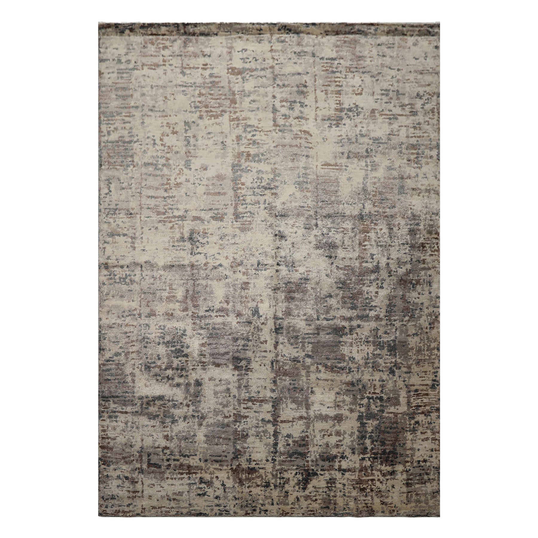 6x9 Beige, Taupe, Gray Color Hand Knotted Sherpa Bamboo Silk Modern Oriental Rug