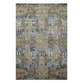 6x9 Gray, Blue, Brown Color Hand Knotted Sherpa Bamboo Silk & Wool Modern Oriental Rug