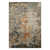 6x9 Gray, Gold, Blue Color Hand Knotted Sherpa Bamboo Silk & Wool Modern Oriental Rug