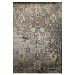 6x9 Taupe, Brown, Orange Color Hand Loomed Sherpa Bamboo Silk Traditional Oriental Rug