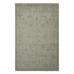 6x9 Seafoam, Taupe, Gray Color Hand Knotted Oushak Wool Transitional Oriental Rug