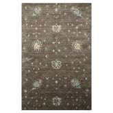 5x8 Gray, Ivory, Turquoise Color Hand Loomed Tibetan Wool Modern Oriental Rug