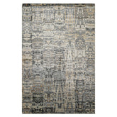6x9 Gray, Beige, Slate Color Hand Loomed Sherpa Bamboo Silk Modern Oriental Rug