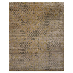 8x10 Taupe, Gray, Gold Color Hand Knotted Sherpa Bamboo Silk Modern Oriental Rug