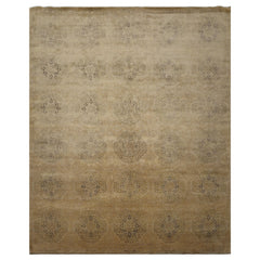 8x10 Beige, Gray, Tan Color Hand Knotted Tibetan Wool Transitional Oriental Rug