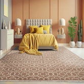 8x10 Taupe, Beige, Color Hand Knotted All-Over 100% Wool Contemporary Oriental Rug