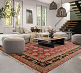 9x12 Multi, Beige, Dark Green Color Hand Knotted All-Over 100% Wool Traditional-Persian/Oriental Oriental Rug