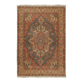 4x6 Gray, Ivory, Peach Color Hand Knotted Oriental Area Rug 100% Wool Traditional Oriental Rug