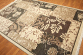 6x9 Beige, Brown, Charcoal Color Hand Knotted All-Over 100% Wool Traditional Oriental Rug