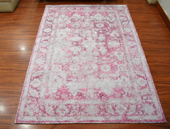 Multi Size Pale Pink Beige Color Hand Woven All-Over Polyester Contemporary Oriental Rug