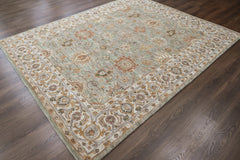 loomBloom Mint Green Multi Size Hand Tufted Wool Floral Modern & Contemporary Oriental Area Rug