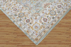 Multi Size Mint Green Gray Burnt Orange Color Hand Tufted Handmade Wool Modern & Contemporary Oriental Rug