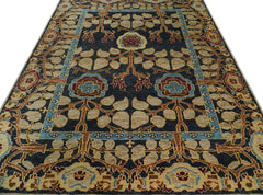 LoomBloom Multi Size Charcoal Hand Knotted Wool Arts and Crafts Stained Glass Oushak Oriental Area Rug
