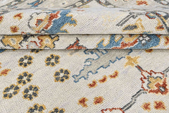 Ivory 7'10''x9'10'' Oushak Transitional Hand Knotted Wool Oriental Area Rug