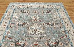 Gray, Beige 8x10 Oushak Transitional Hand Knotted Wool Oriental Area Rug