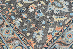 Gray, Blue 8x9'10'' Oushak Arts and Crafts Hand Knotted Wool Oriental Area Rug