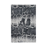 Multi Size Gray Black Color Hand Woven Animal Print Polyester Contemporary Oriental Rug