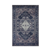 Multi Size Blue Ivory Aubergine Color Hand Woven All-Over Polyester Traditional Oriental Rug