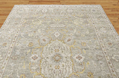 Gray, Beige 9x12 Oushak Transitional Hand Knotted Wool Oriental Area Rug