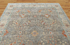 Gray, Beige 8'9''x11'11'' Oushak Transitional Hand Knotted Wool Oriental Area Rug