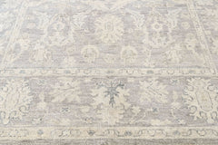Gray, Beige 8'1''x9'11'' Oushak Transitional Hand Knotted Wool Oriental Area Rug