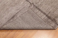5x7 Brown, , Color Hand Knotted All-Over Wool & Banana Silk Modern Oriental Rug