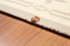 Runner Camel, Ivory, Color Machine Made All-Over 100% Wool Modern Oriental Rug