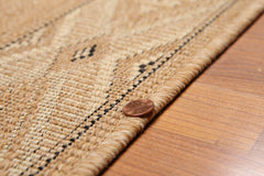 Runner Tan, Beige, Black Color Machine Made All-Over 100% Wool Traditional Oriental Rug