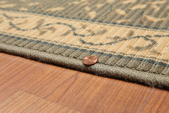 Runner Olive, Light Gold, Green Color Machine Made All-Over 100% Wool Traditional Oriental Rug