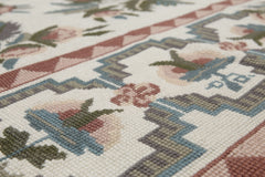 6x9 Traditional Hand Knotted Ivory Wool Needlepoint Oriental Area Rug