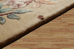 4x6 Traditional Wool Hand Woven Beige Oriental Area Rug