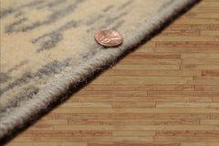 2'4x8 Contemporary Ivory Hand Knotted Wool Foundation KAT Design Oriental Runner Area Rug