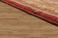 9x12 Traditional Full Pile Red Savonnerie Hand Knotted Wool Ornate Design Oriental Area Rug