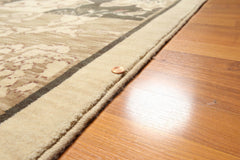 6x9 Beige, Brown, Charcoal Color Hand Knotted All-Over 100% Wool Traditional Oriental Rug
