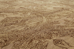 8x10 Brown, Brown, Color Hand Knotted All-Over 100% Wool Modern Oriental Rug