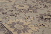 Runner Gray, Dark Grey, Beige Color Hand Knotted Floral 100% Wool Traditional Oriental Rug