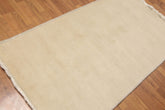 Runner Beige, Tone on tone, Color Hand Knotted All-Over 100% Wool Modern Oriental Rug