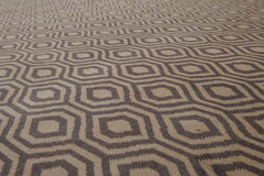 9x12 Gray, dark Grey, Color Hand Knotted All-Over 100% Wool Contemporary Oriental Rug