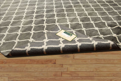 8x10 Gray, , Color Hand Knotted All-Over 100% Wool Modern Oriental Rug