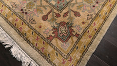 9x12 Ivory, Rose, Aqua Color Hand Knotted Oushak New Zealand Wool Traditional Oriental Rug
