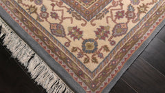 8x12 Blue, Ivory, Rose Color Hand Knotted Heriz New Zealand Wool Traditional Oriental Rug