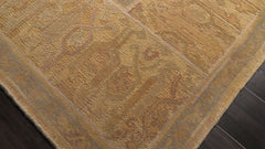 8x10 Beige, Gold, Taupe Color Hand Woven Aubusson Savonnerie Wool Traditional Oriental Rug