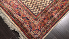 6x8 Ivory, Orange, Navy Color Hand Knotted Seraband New Zealand Wool Traditional Oriental Rug